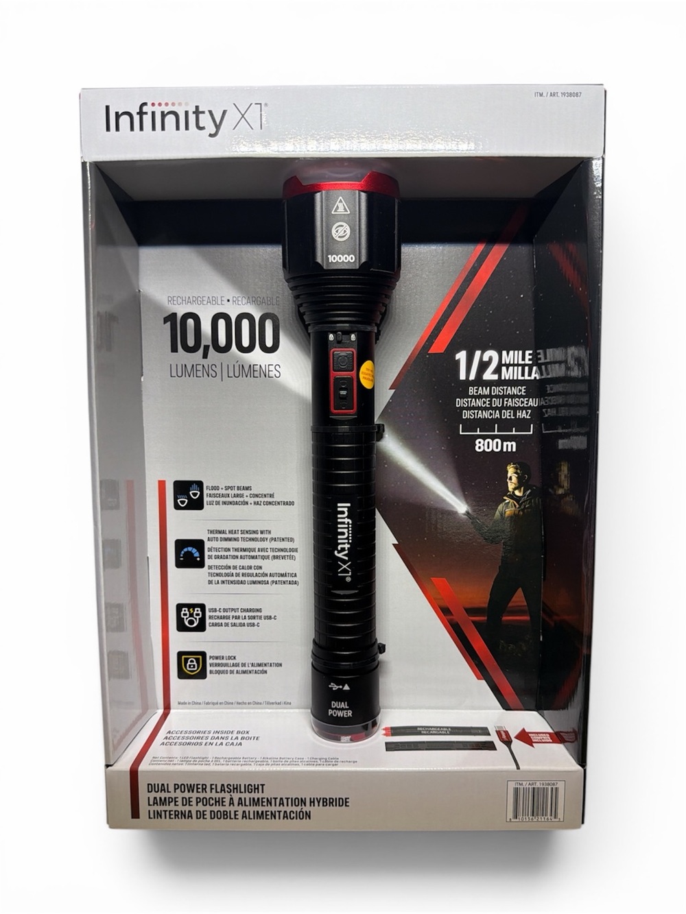 NFINITY Infinity X1 10,000 Lumen Flashlight - Black with Blue Accent